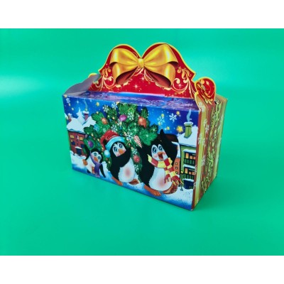 Новогодние коробки для конфет № 207 (800гр) Пингвины (25 шт)