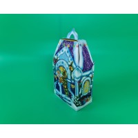 Новогодняя коробка для сладостей №222 на 700 грамм "Домик Снегурочки"	