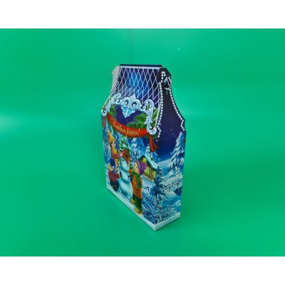 Коробка под конфеты №238 (600гр) new Дети и снеговик (25 шт)