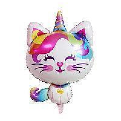 Фольгированный шар Кот единорог 78х51 см (Китай) в упаковке (1 пачка)