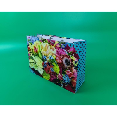 Бумажный большой горизонтальный пакет  36/22/10(артBG-111) (12 шт)