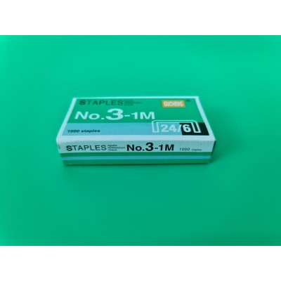 Скобы для канцелярского степлера №24(1000шт) STAPLES GUCHENG (1 кор)
