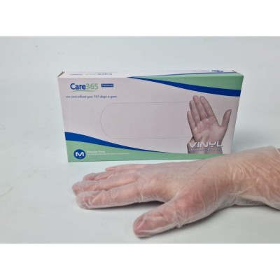 Виниловые перчатки М (100шт)белые (1 пачка)