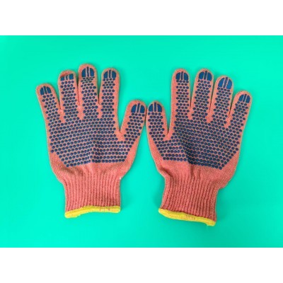 Хозяйственные перчатки плотные 10кл/3н оранжевая с ПВХ покрытием Польша (12 пар)