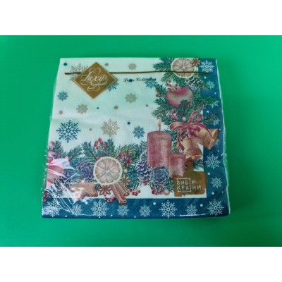 Салфетки бумажнае новогодние(ЗЗхЗЗ, 18шт)