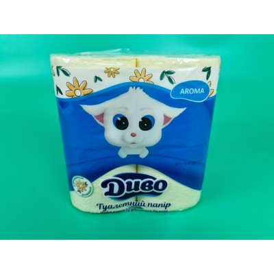 Бумага туалетная  желтый с ароматом ромашки  (а4) Диво  (1 пачка)