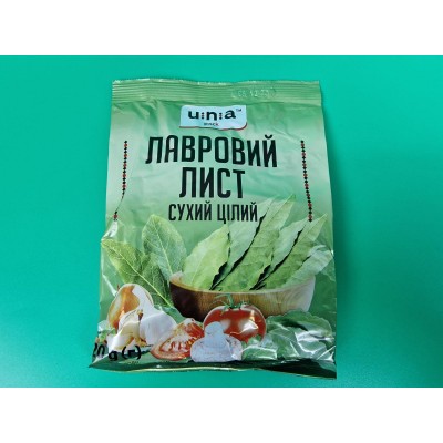 Лавровый лист целый ТМ UNA вес 20 грамм 80 шт/уп.