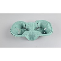 Держатель бумажный для 2-х (двух ) стаканов зеленый  (холдер) (100 шт)