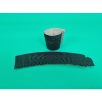 Гофрированный термопояс под бумажный стакан клееный чёрный 600 шт/ящ.