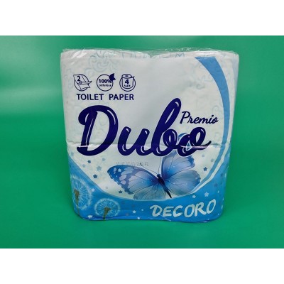 Туалетная бумага(2слоя)  белая с голубым тиснением (а4) Диво Premio Decoro (1 пачка)