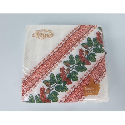 Салфетка (ЗЗхЗЗ, 16шт)  La Fleur Символы Украины 1004 (1 пачка)