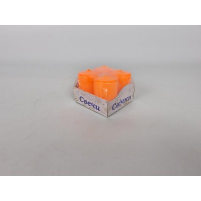 Цветная Цилиндр парафиновая свеча (40/60) ОРАНЖЕВАЯ (4 шт) Цветная Цилиндр парафиновая свеча (40/60) ОРАНЖЕВАЯ (4 шт)