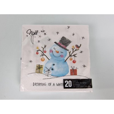 Красивая салфетка (ЗЗхЗЗ, 20шт) VIVA  новый год рисунок №4 (1 пачка)