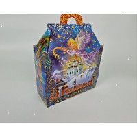 Новогодняя подарочная картонная упаковка для конфет на 1000-1200 грамм 