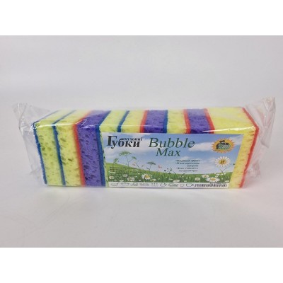 Губка кухонная для посуды 10шт Bubble Max (Супер Торба) (1 пачка) Губка кухонная для посуды 10шт Bubble Max (Супер Торба) (1 пачка)