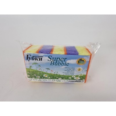 Губка кухонная для посуды 5шт Super Bubble (Супер Торба) (1 пачка) Губка кухонная для посуды 5шт Super Bubble (Супер Торба) (1 пачка)