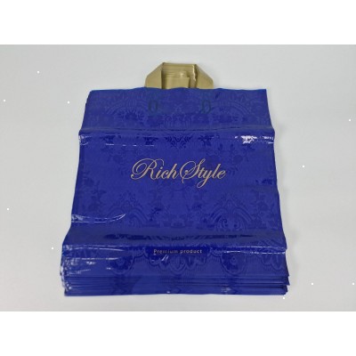 Пакет с петлевой ручкой 40*40 Ажур  синий (25 шт)