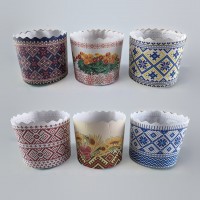 Форма для выпечки пасхального кулича  (85*90) Вишиванка (250гр) (50 шт)