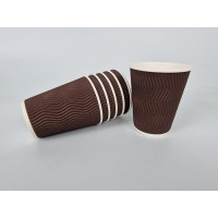 Стакан гофрированный 400мл(12oz) Коричневый (15 шт) Стакан гофрированный 400мл(12oz) Коричневый (15 шт)