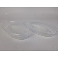 Судок с крышкой  овальный 1,3 л. прозрачное  (50 шт)