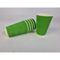 Стакан гофрированный 500мл ЗЕЛЕНЫЙ (15 шт)