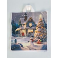 Пакет с петлевой ручкой новогодний 40х42 полиэтиленовый Пакет с петлевой ручкой новогодний 40х42 полиэтиленовый