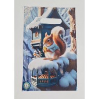 Пакеты новогодние с прорубной ручкой 20х30 