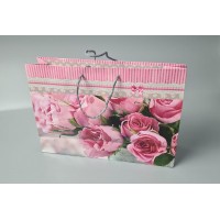 Бумажный большой горизонтальный пакет  36/22/10(артBG-063) (12 шт)