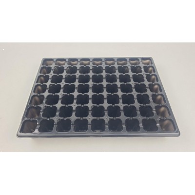 Кассета 43,5*32,5* 5,5 пластиковая с поддоном на 63 V-ячеек-74 см3(ячейка 35мм*35мм*50мм) (1 шт)