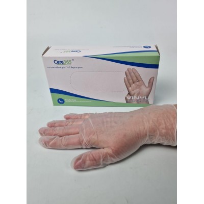 Перчатки Винил L (100шт)белые CARE 365 (1 пачка)
