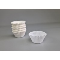 Тартолетка для кексов 3А  круглая белая D30 H24 (100шт)  (1 уп.)