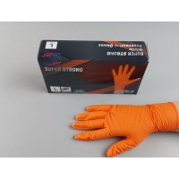 Перчатки нитриловые суперпрочные 50 шт. хозяйственные, размер L ORANGE 