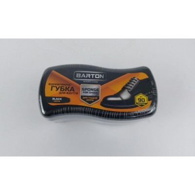 Губка восстанавливающая волна для обуви из гладкой кожи черная, ТМ Barton (1 шт)