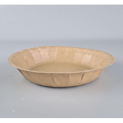 Тарелка з пищевого картона 600мл Крафт D20см h3.5см (25 шт) Тарелка з пищевого картона 600мл Крафт D20см h3.5см (25 шт)