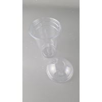 Комплект Стакан РЕТ плотный, прозрачный, 500 мл + крышка купольная высокая с отверстием (100 шт) Комплект Стакан РЕТ плотный, прозрачный, 500 мл + крышка купольная высокая с отверстием (100 шт)