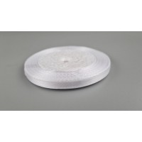 Лента атласная для воздушных шаров и подарков 0,6 см (23 метра) белая   (1 пачка)