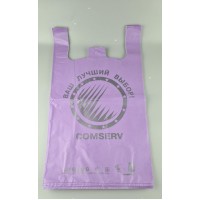 Пакет майка с рисунком 43х75 БМВ Сomserv  фиолетовый (100 шт)