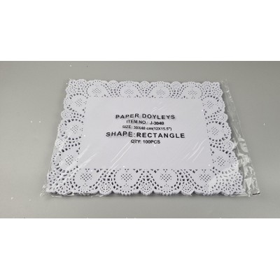 Прямоугольная ажурная салфетка 30х40 см 100 штук, сервировочные салфетки на стол, кружевные салфетки