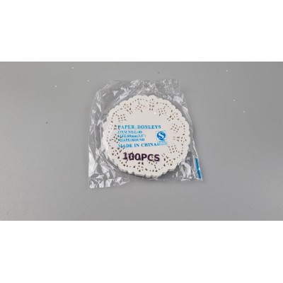 Салфетки одноразовые бумажные ажурные бежевые Ø 9 см 100 штук кружевные салфетки, банкетные салфетки