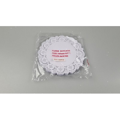 Кружевные круглые салфетки бумажные ажурные Ø 16,5 см 100 штук кружевные салфетки, банкетная салфетка