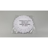 Салфетки одноразовые бумажные ажурные белые Ø 24 см 100 штук кружевные салфетки, банкетные салфетки