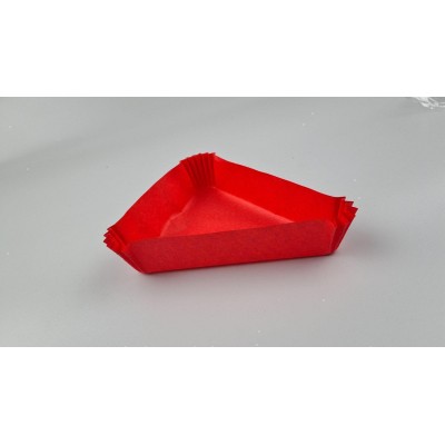 Тартолетка для кексов Тр130  треугольная красная H30 (100шт)  (1 уп.)