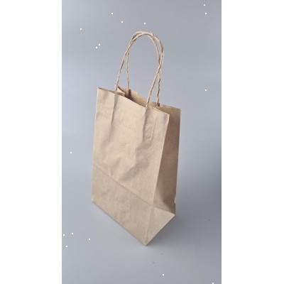 Пакет с ручками бумажный крафт бурий 150х90х240, 70г/м2 (25 шт)