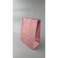 Пакет с ручками бумажный крафт Розовый 260х150х350, 80г/м2 (25 шт)
