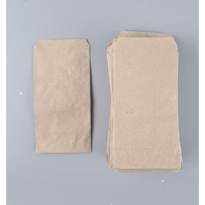 Бумажные пакеты саше крафт бурий, 90х0х190, 40г/м2 (100 шт)