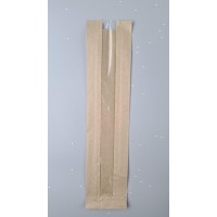 Бумажные пакеты крафт с прозрачным окошком 90х40х400, 40г/м2, окно 30 (100 шт)