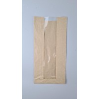 Бумажные пакеты крафт с прозрачным окошком 150х40х310, 40г/м2, окно 50 (100 шт)