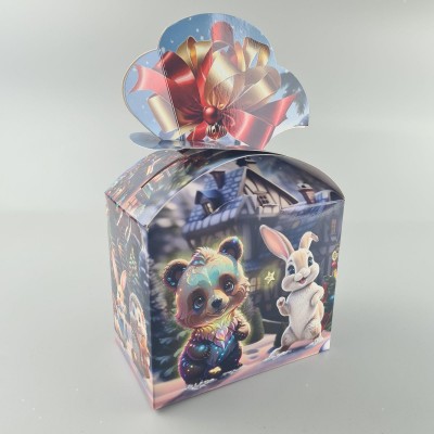 Новогодняя картонная упаковка для подарков и конфет 1000 г №196 