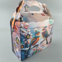 Новогодняя подарочная картонная упаковка для конфет (800грм) №207 