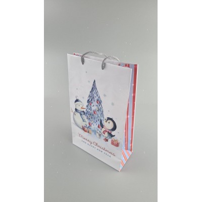 Новогодние пакеты для подарков, средний 17x26x8-040 (12 шт)